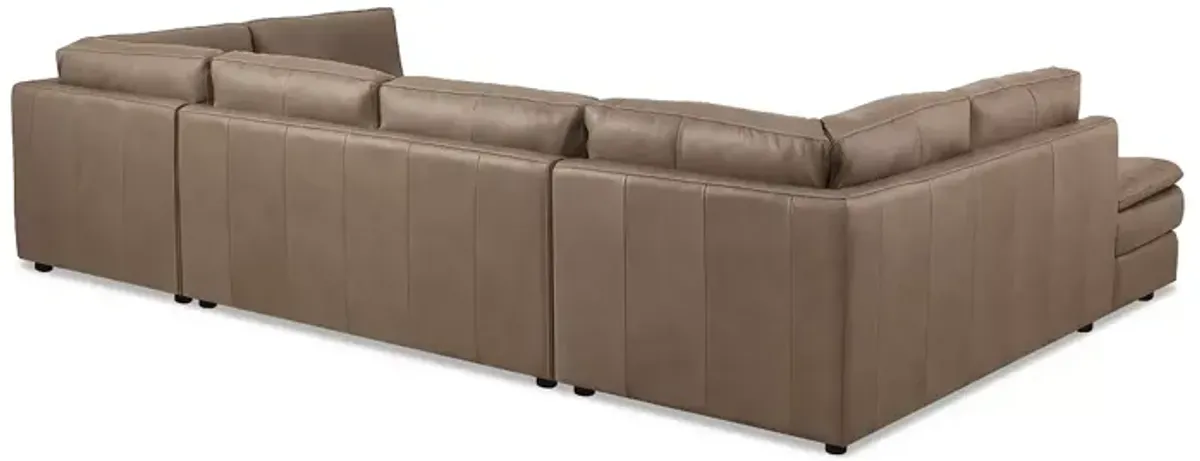 Chateau d'Ax Brunello Leather Sectional Sofa