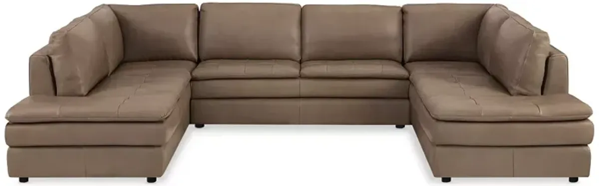 Chateau d'Ax Brunello Leather Sectional Sofa