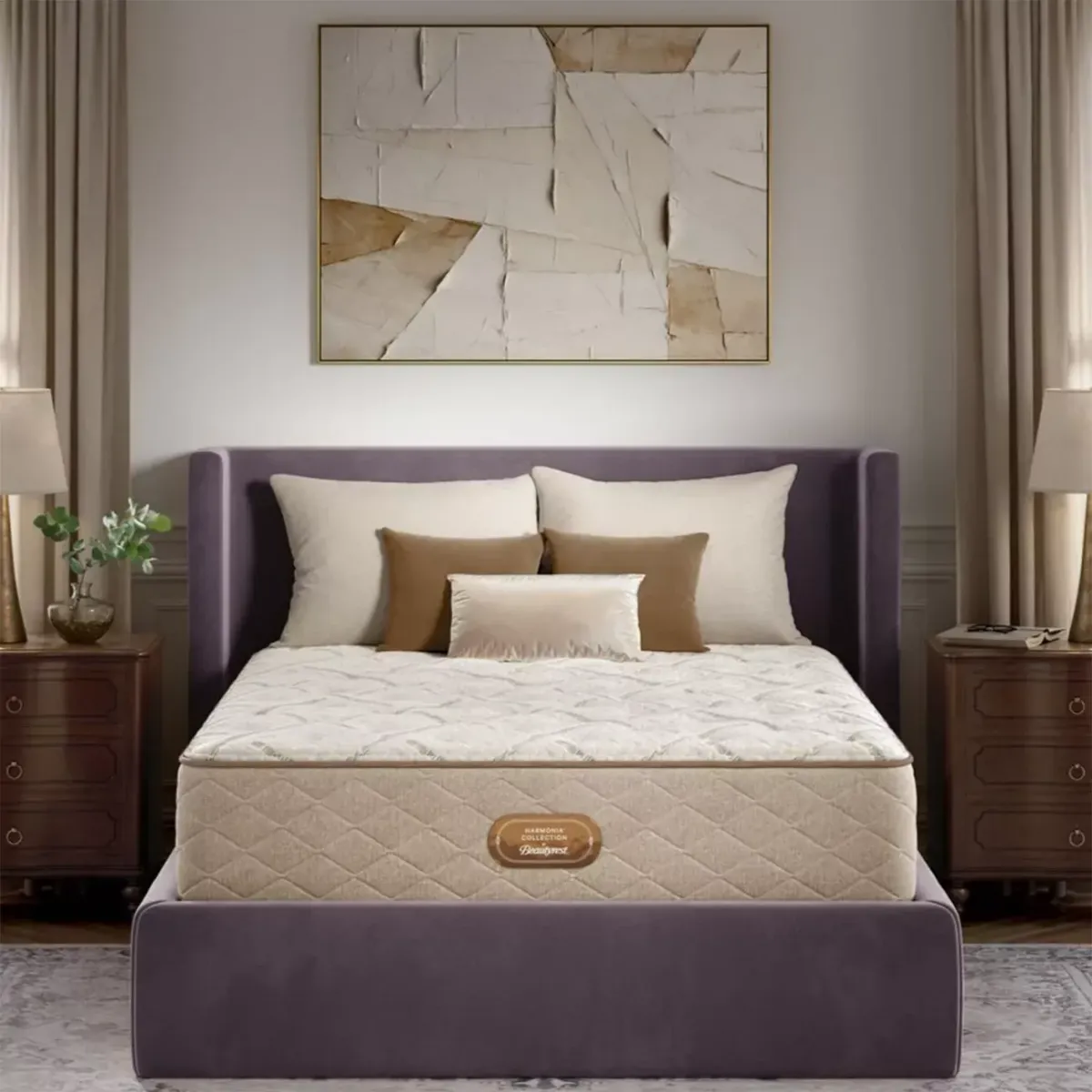 Beautyrest Harmonia Loriani Firm Split California King Mattress Set, Low Profile