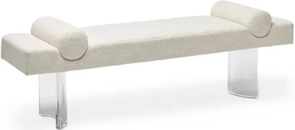 Interlude Home Bennett Grand Bench in Aria Sand Barley Loom