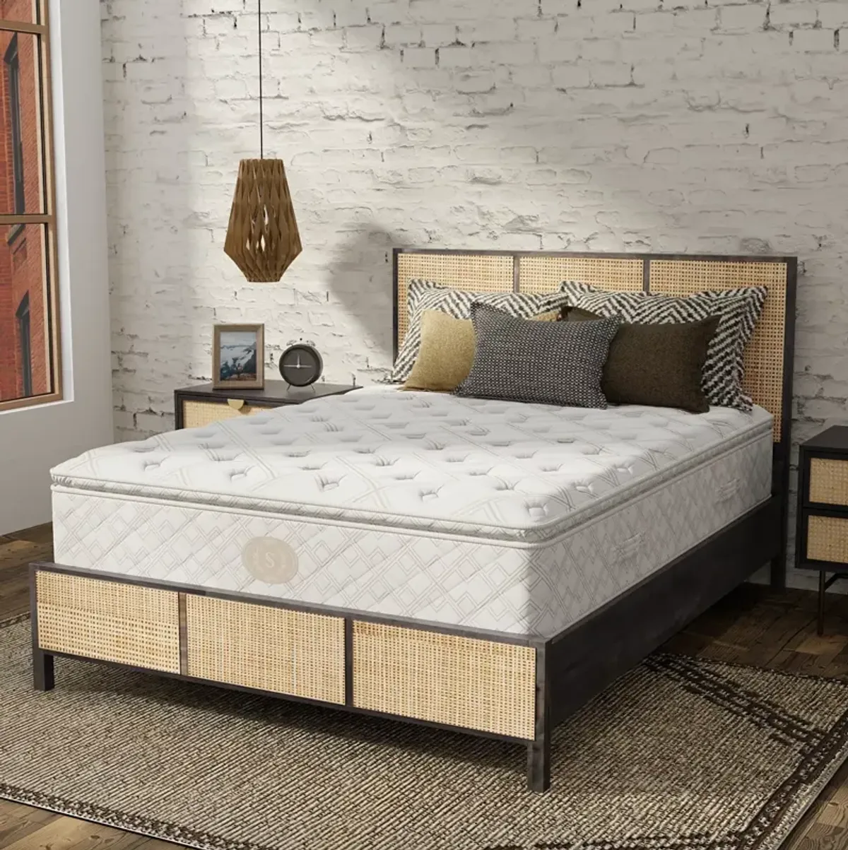 Shifman Metropolitan Hamilton Medium Firm Pillow Top Twin Mattress Set, Low Profile