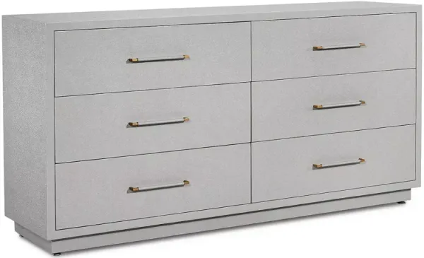 Interlude Home Taylor 6 Drawer Chest - Light Grey