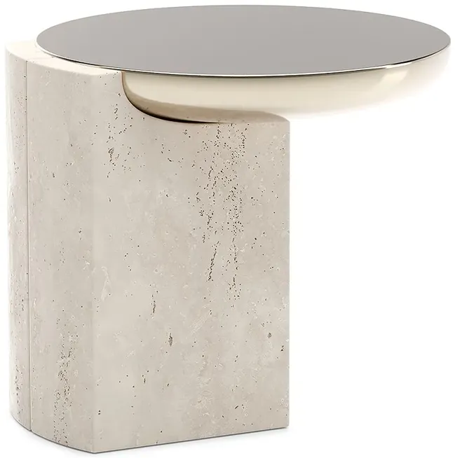 Overlap Round Side Table, Light