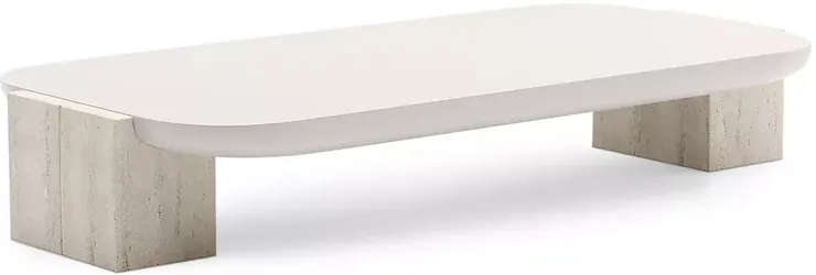 Caracole Overlap Rectangle Cocktail Table, Light