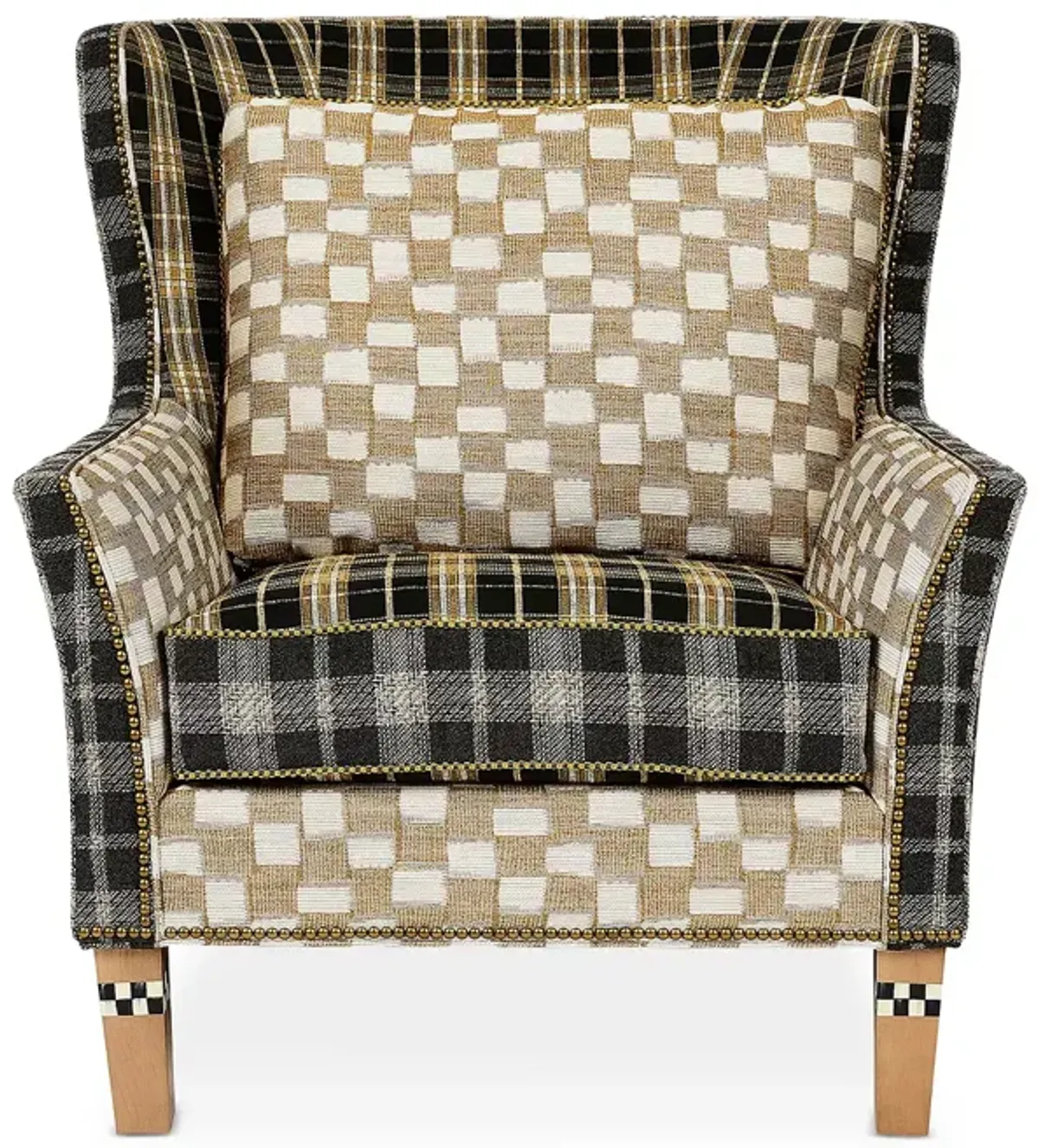 MacKenzie-Childs Mad for Plaid Wing Chair