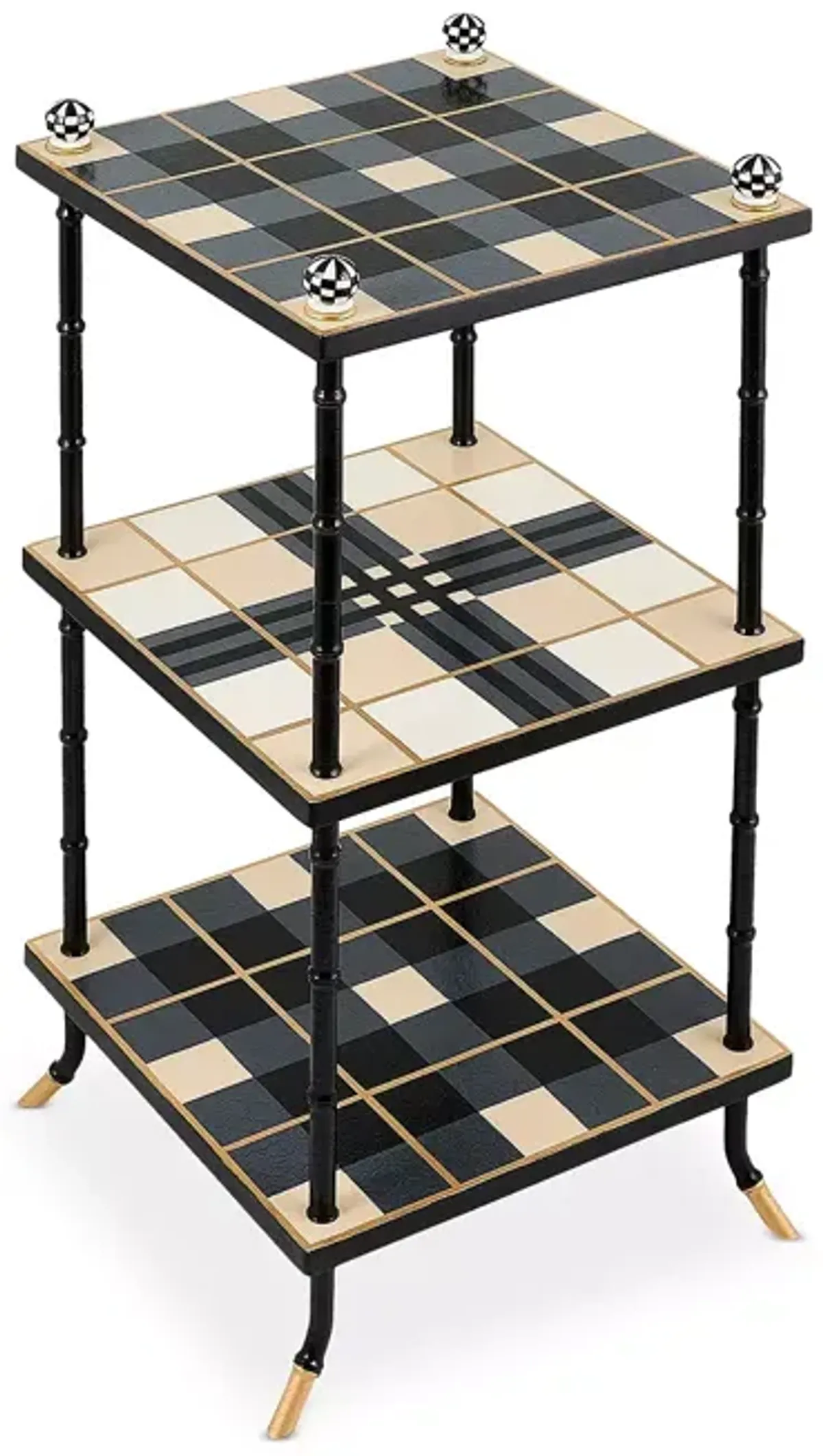 MacKenzie-Childs Mad for Plaid 3 Tier Table