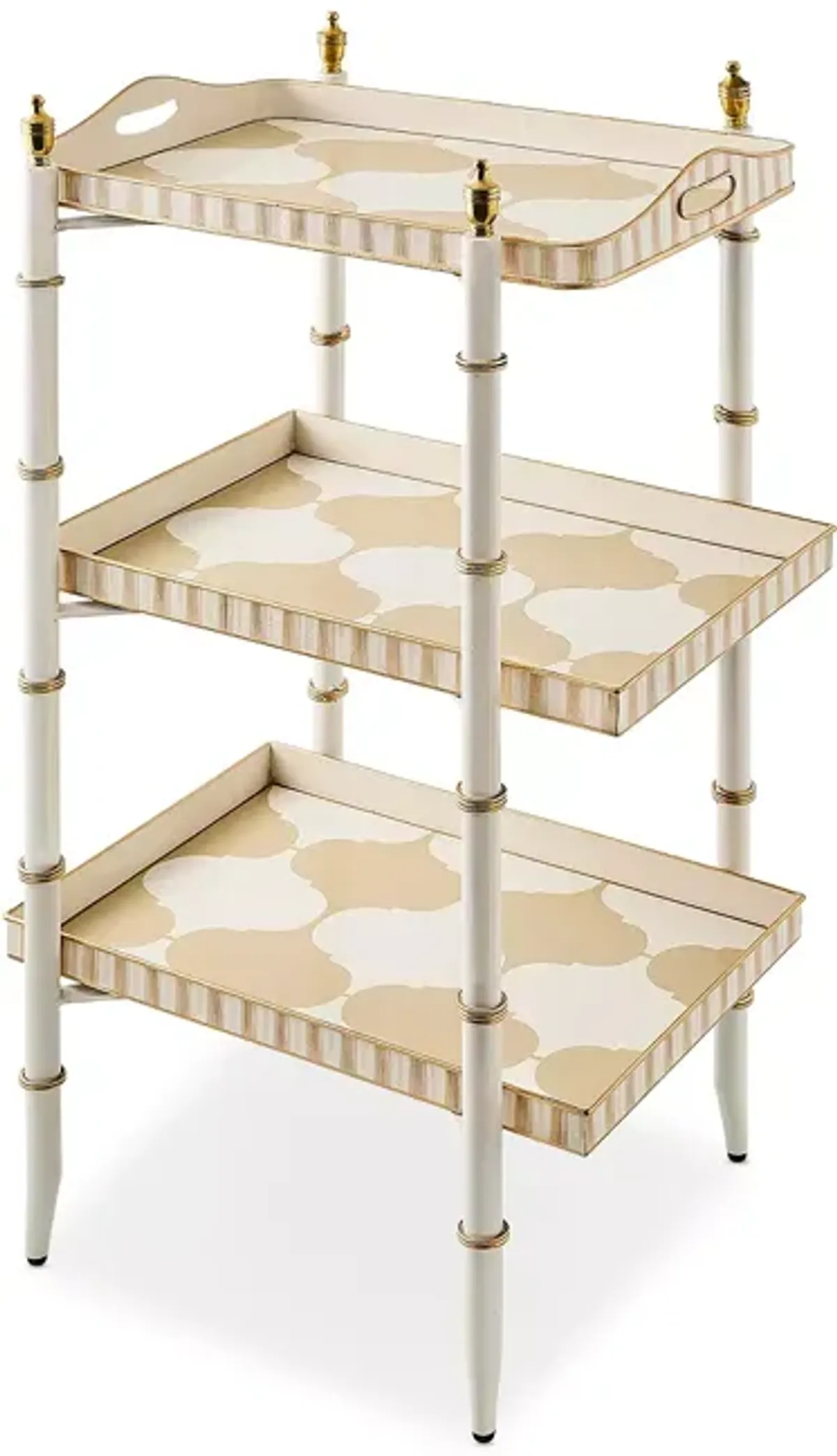 MacKenzie-Childs Mocha 3 Tier Tray Table