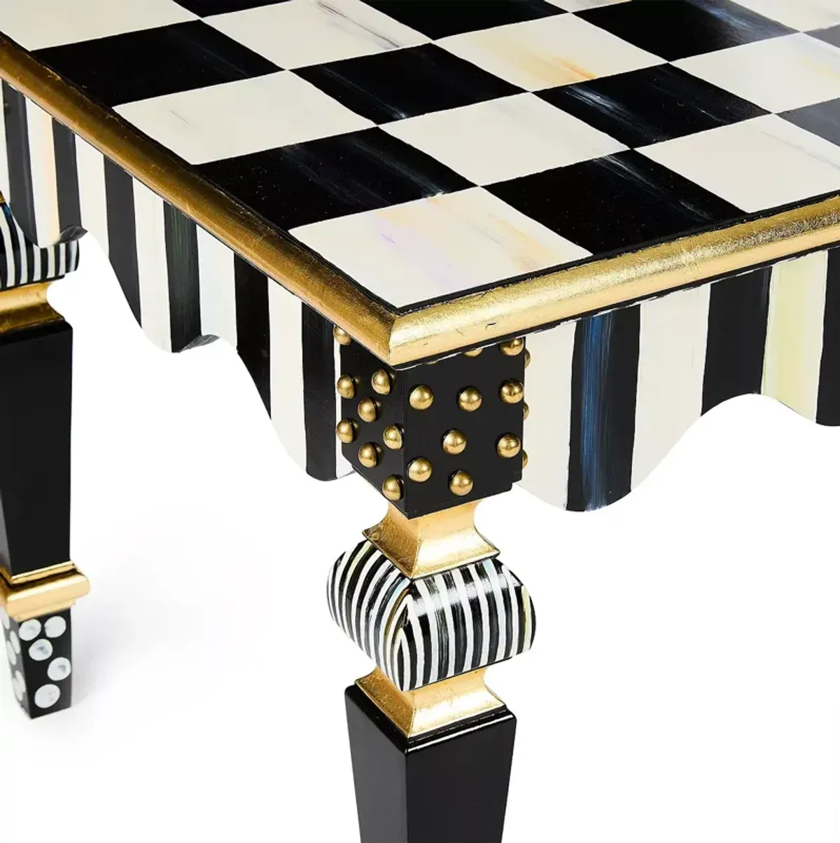 MacKenzie-Childs Courtly Check & Stripe Coffee Table