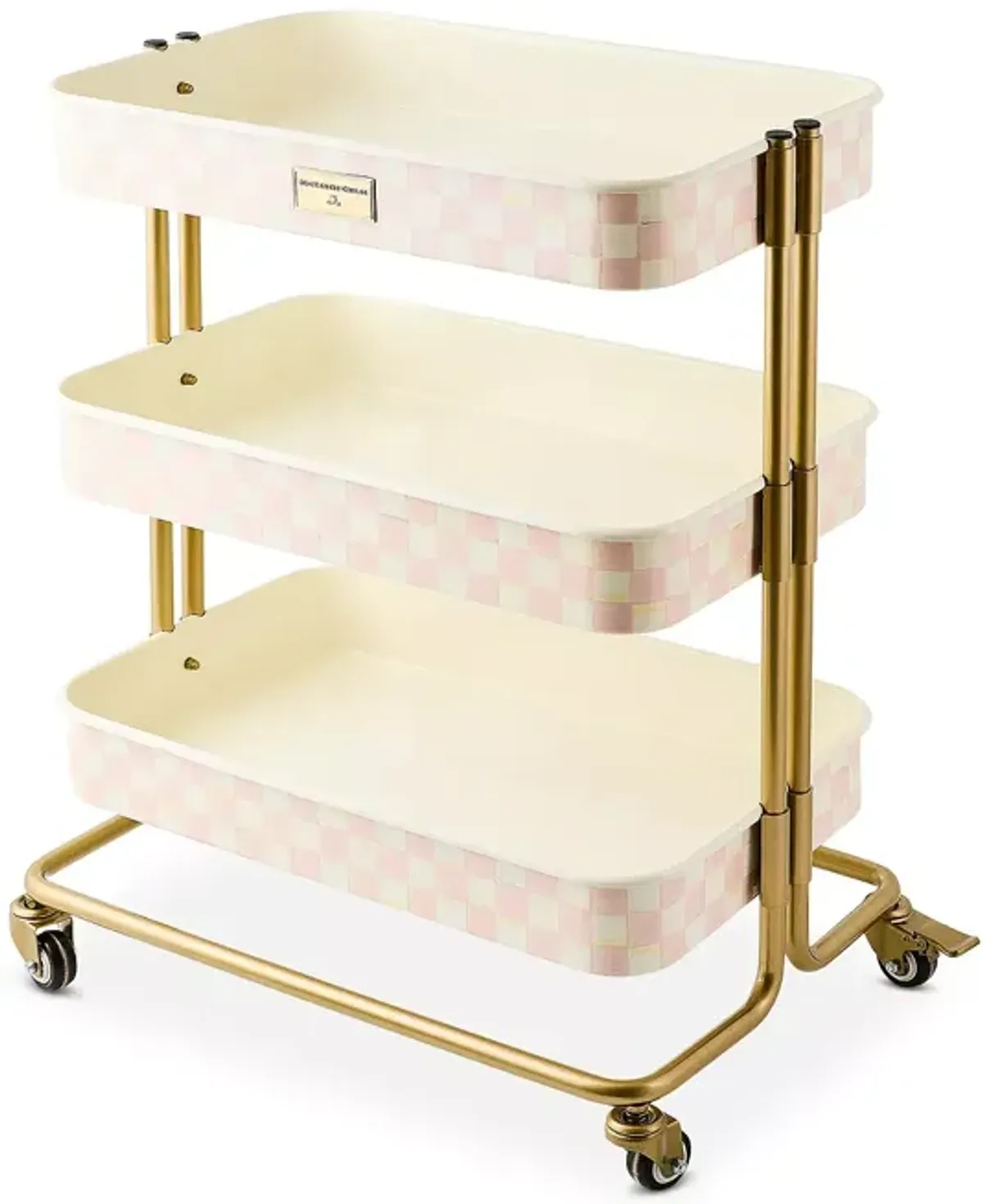 MacKenzie-Childs Rosy Check 3 Tier Kitchen Cart