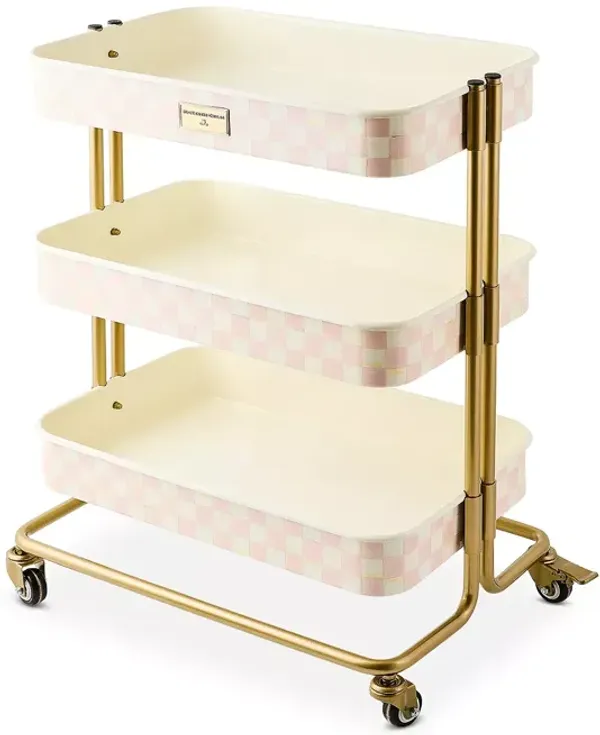 MacKenzie-Childs Rosy Check 3 Tier Kitchen Cart