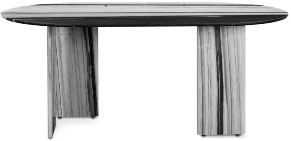 MOE'S HOME COLLECTION Celia Oval Dining Table, Panda Marble