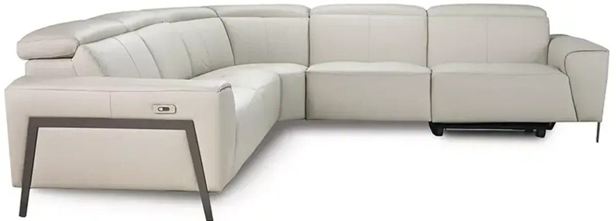 Nicoletti Puglia Leather 5 Piece Sectional Reclining Sofa