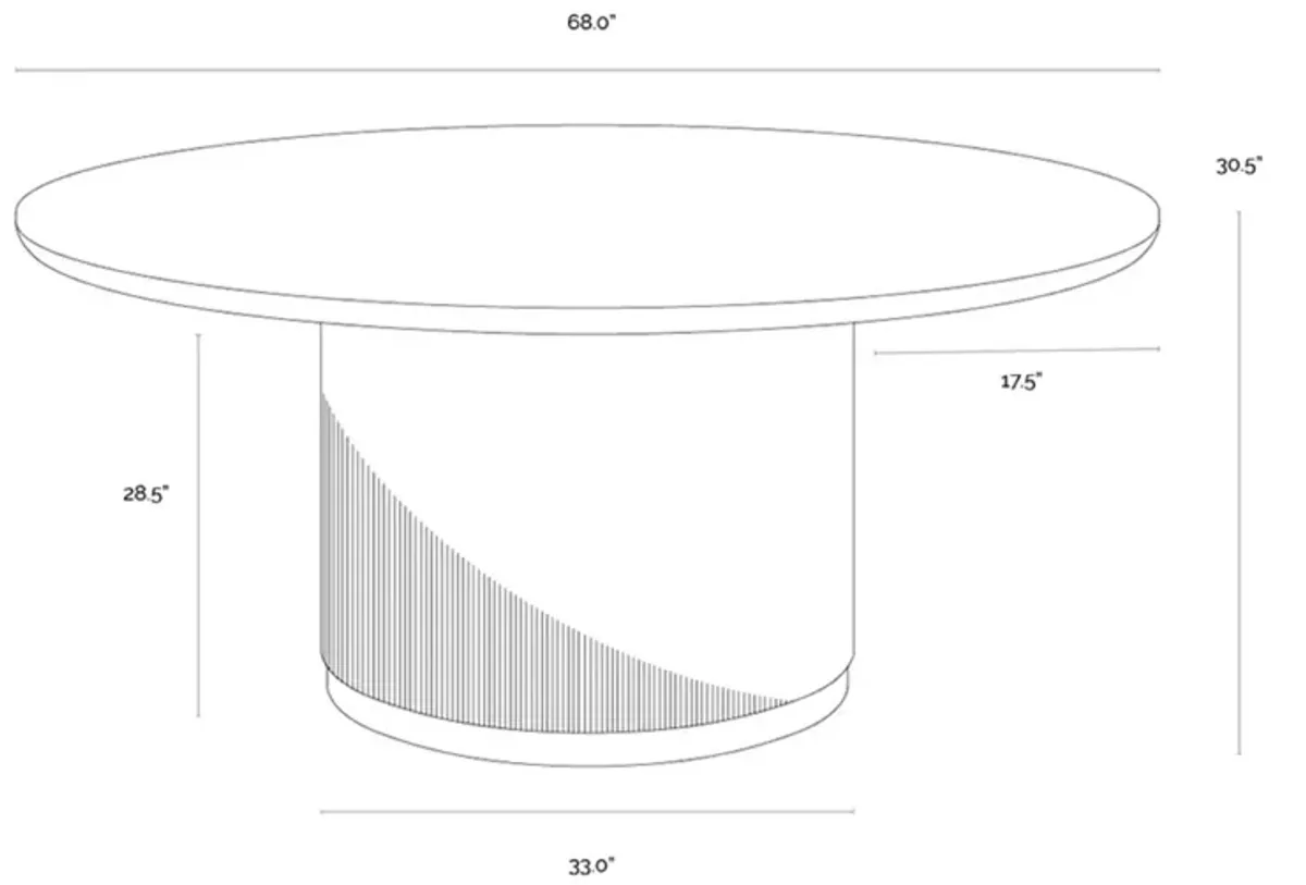SUNPAN Kalla Round Dining Table, 68"