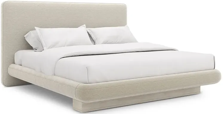 Light Overlap Upholstered Bed, King