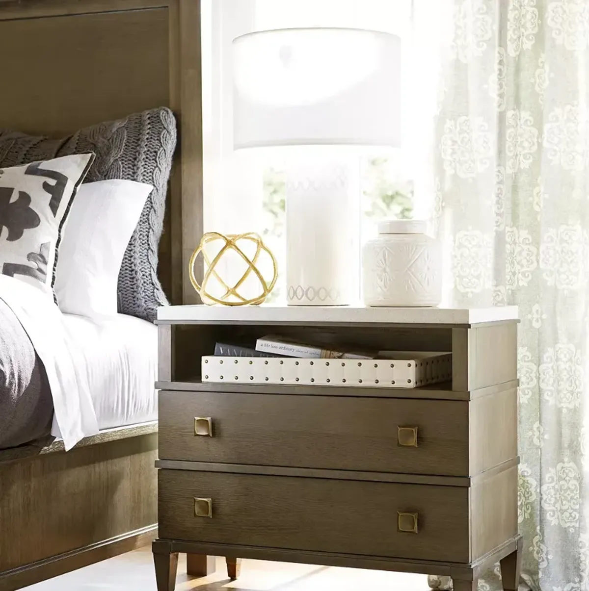 Bloomingdale's Leo Two-Drawer Nightstand