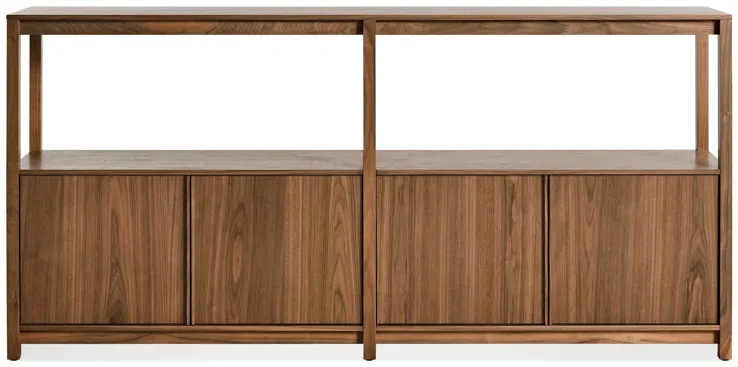 Open Plan Large Low Bookcase with Storage