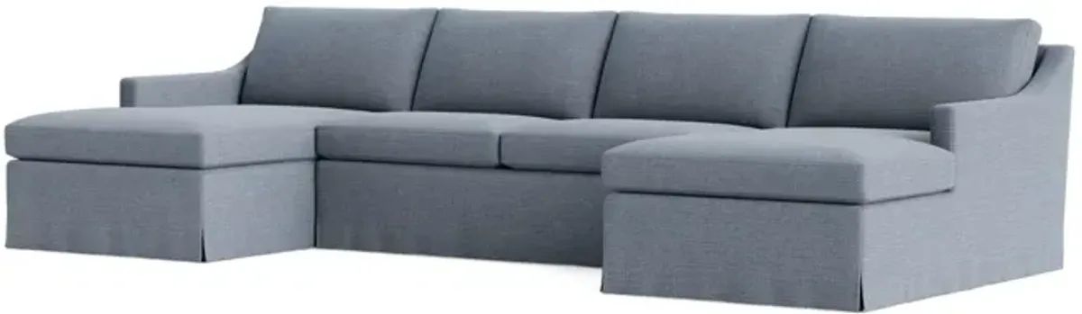 Vera Skirted Double Chaise Sectional