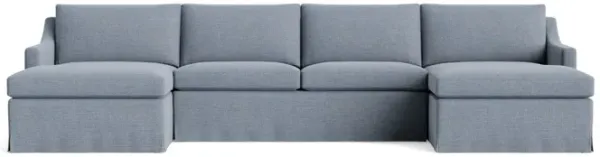 Vera Skirted Double Chaise Sectional
