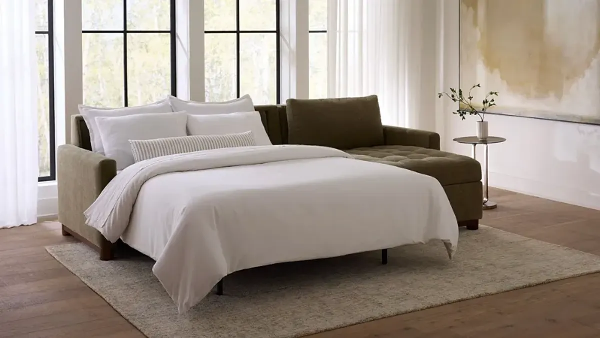 Reve Sleeper Sofa With Chaise (Bench Cushion)