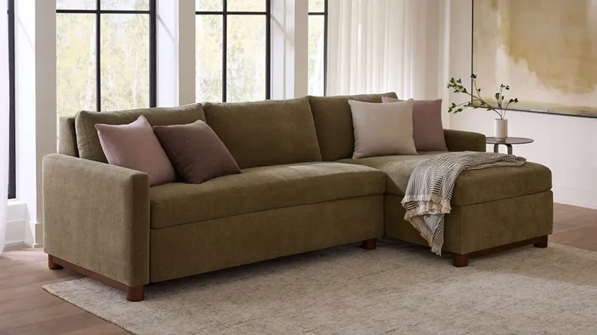 Reve Sleeper Sofa With Chaise (Bench Cushion)