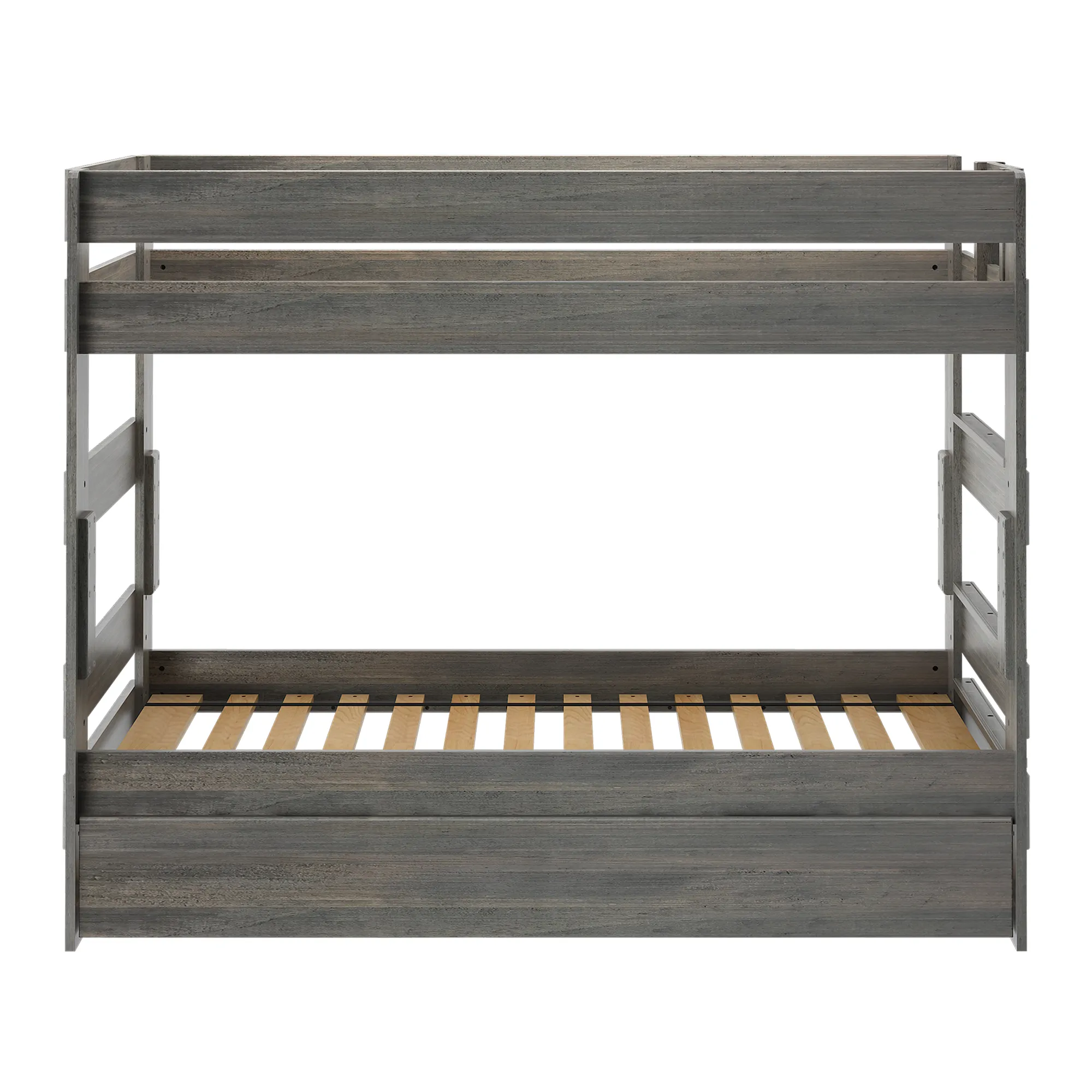 Rugged Driftwood Youth Bunk Bed with Trundle