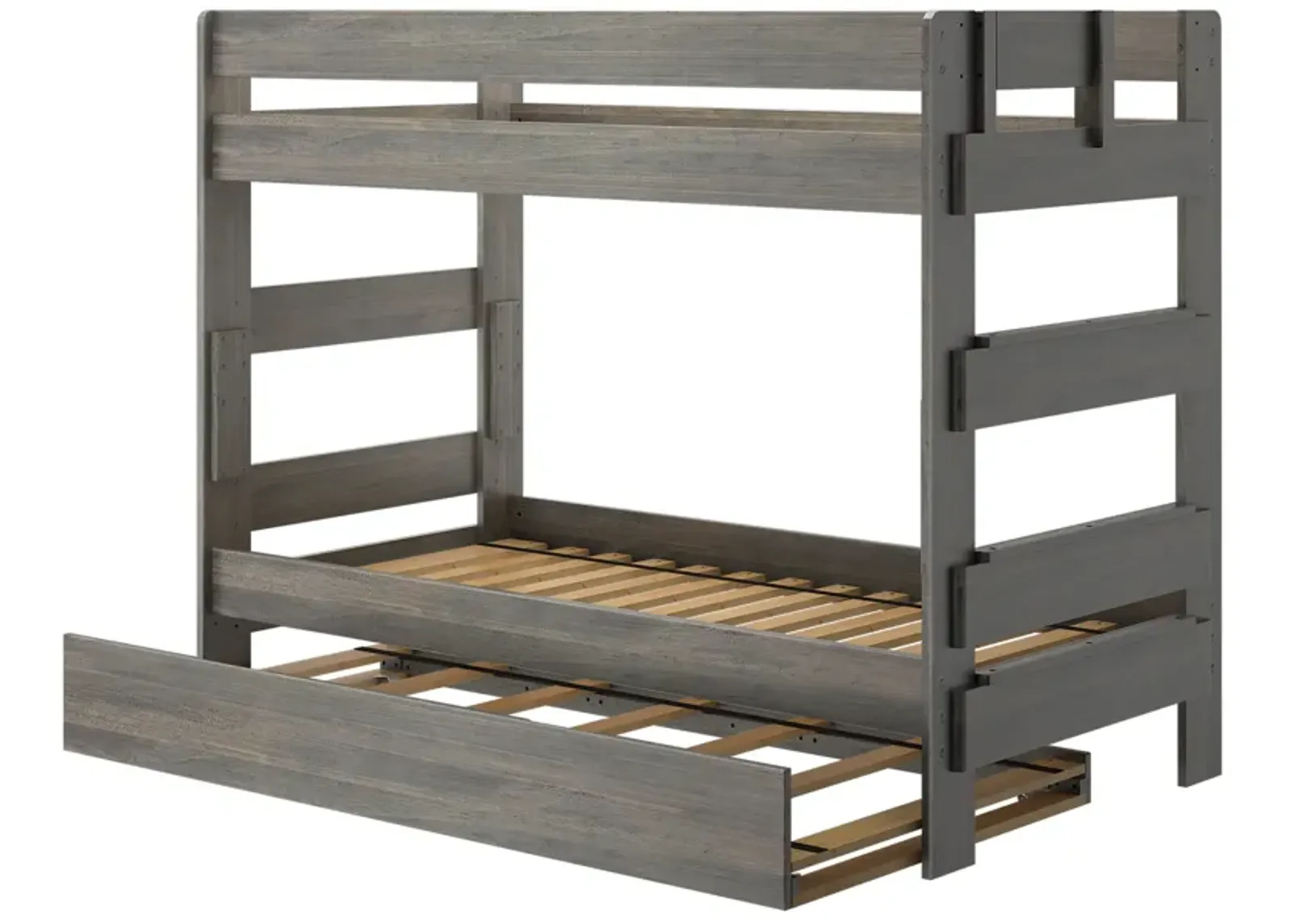 Rugged Driftwood Youth Bunk Bed with Trundle