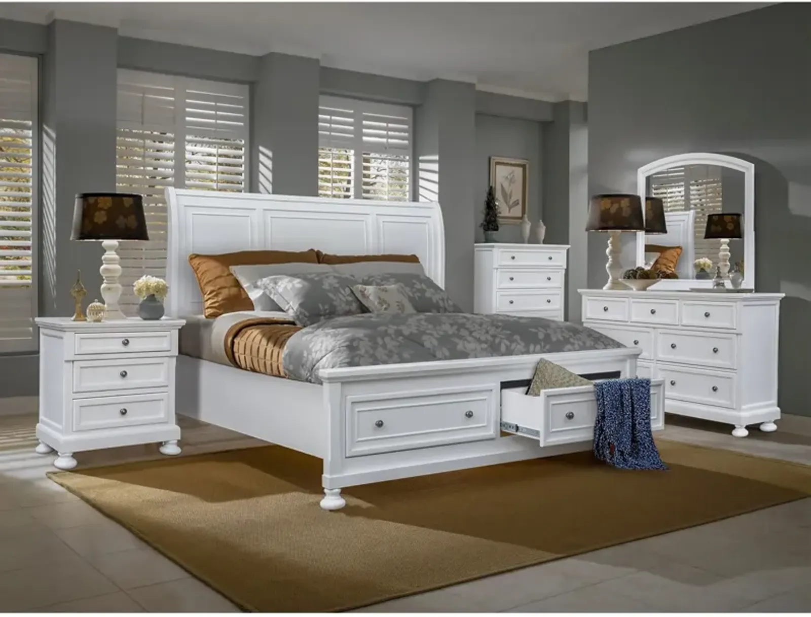 Willow Ridge White Storage Bed