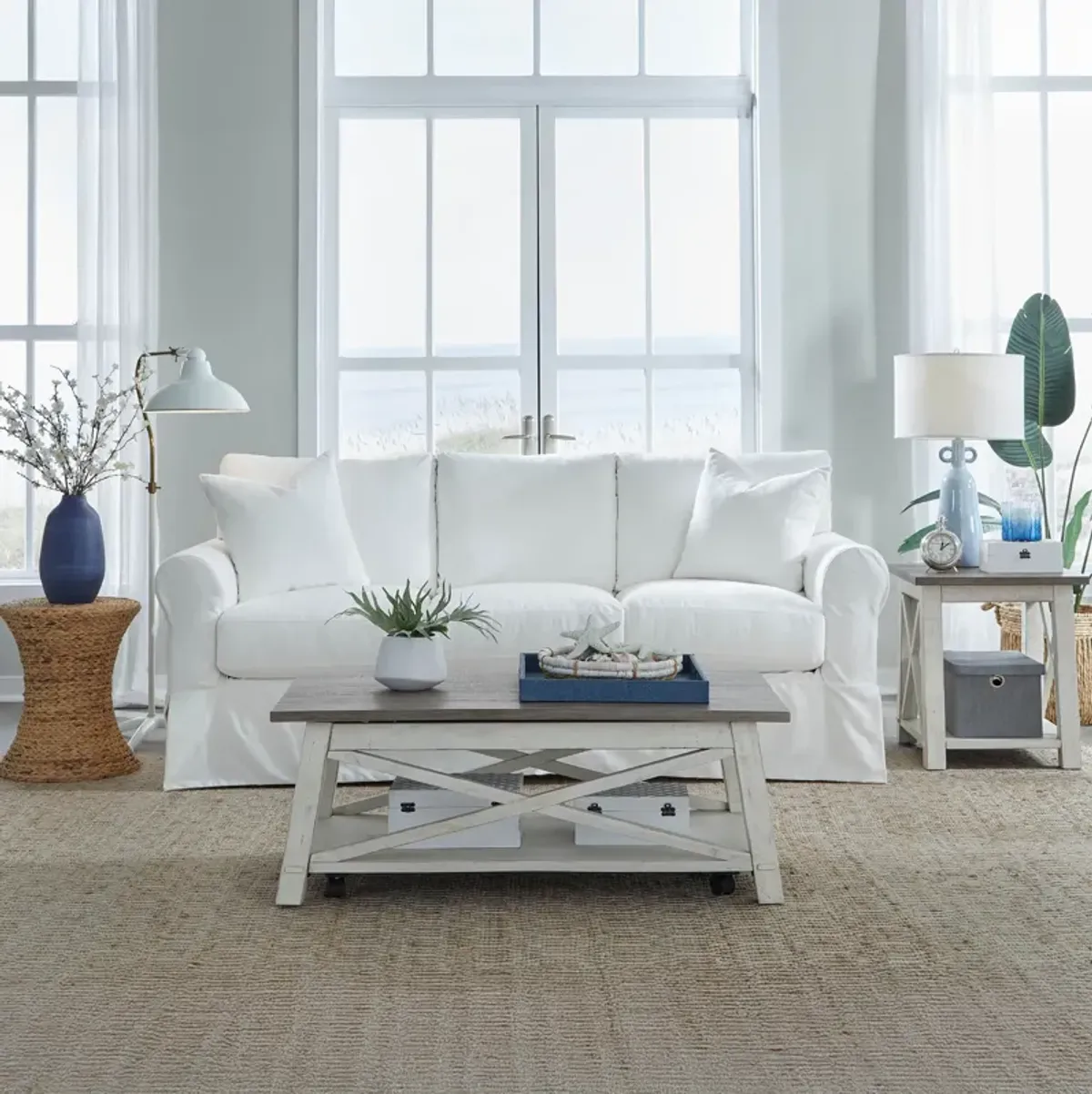 Sterling Snow Slipcover Sofa