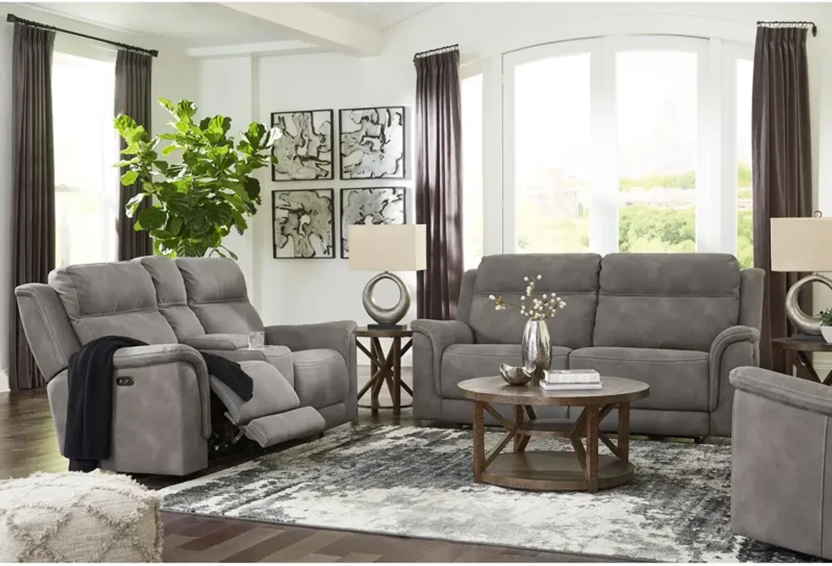 Zero Gravity Durapella Slate Power Headrest Reclining Sofa