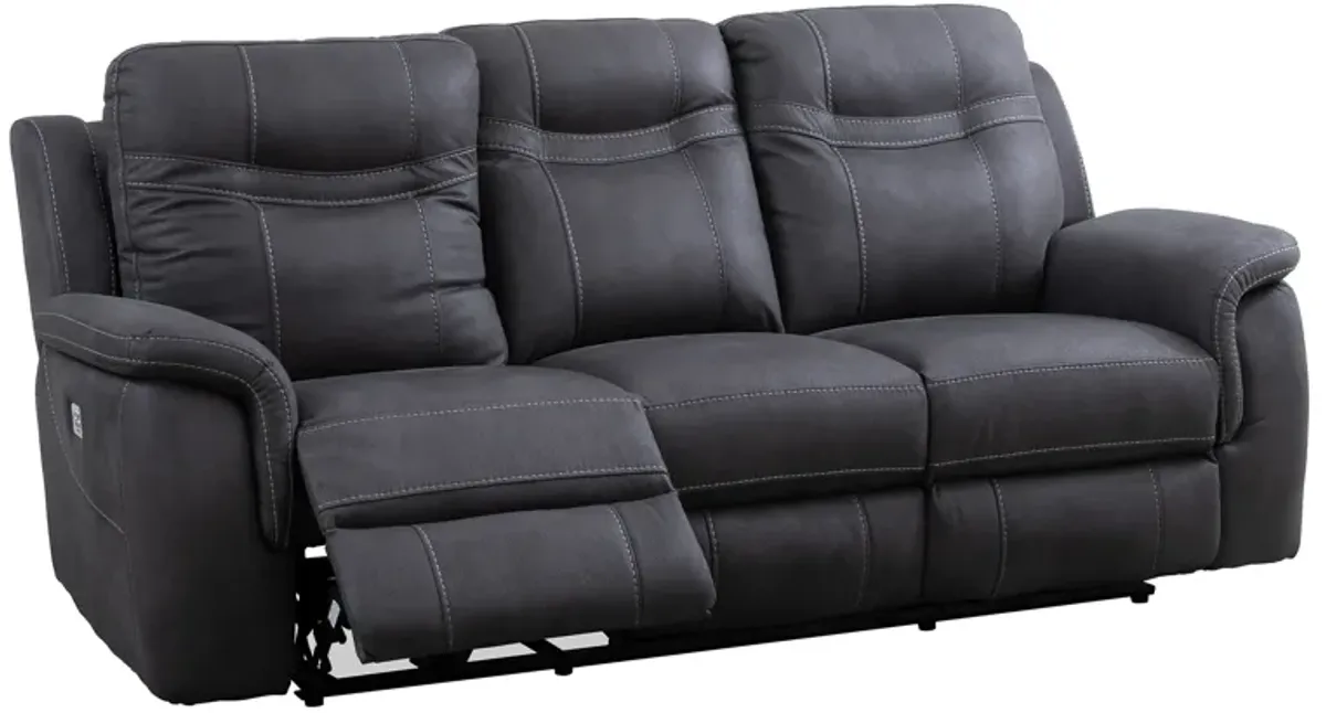 Gemma Grey Power Headrest Reclining Sofa