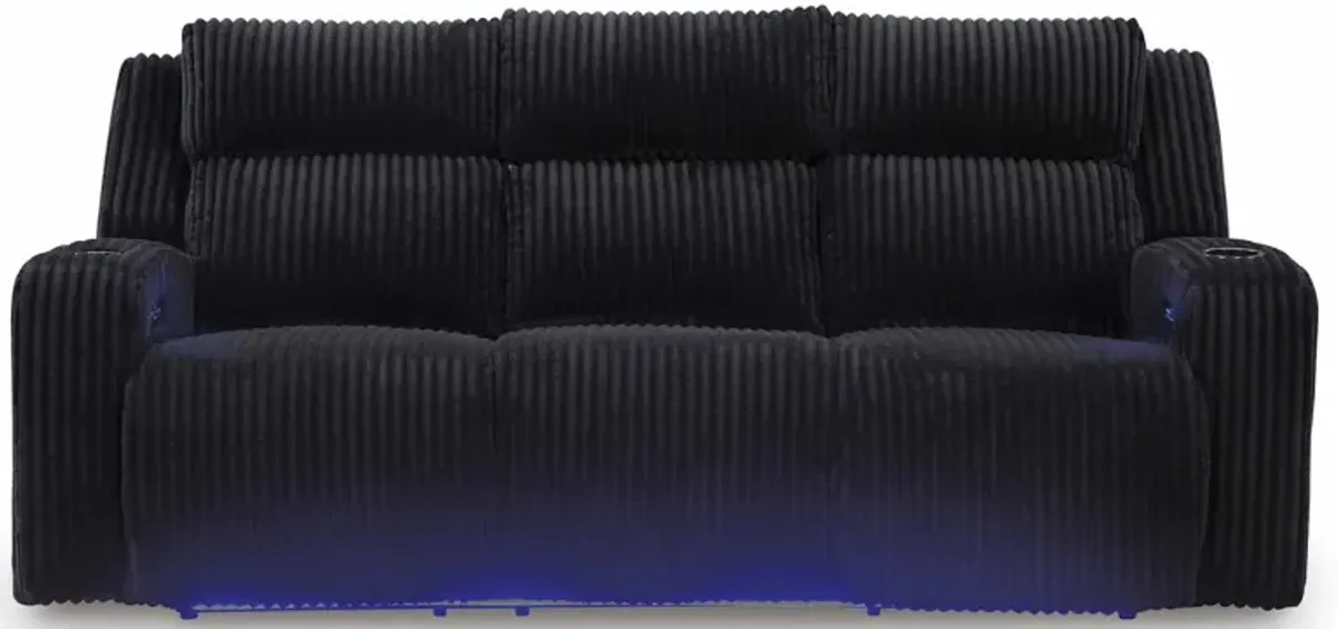 Forest Lake Black Power Headrest Reclining Sofa