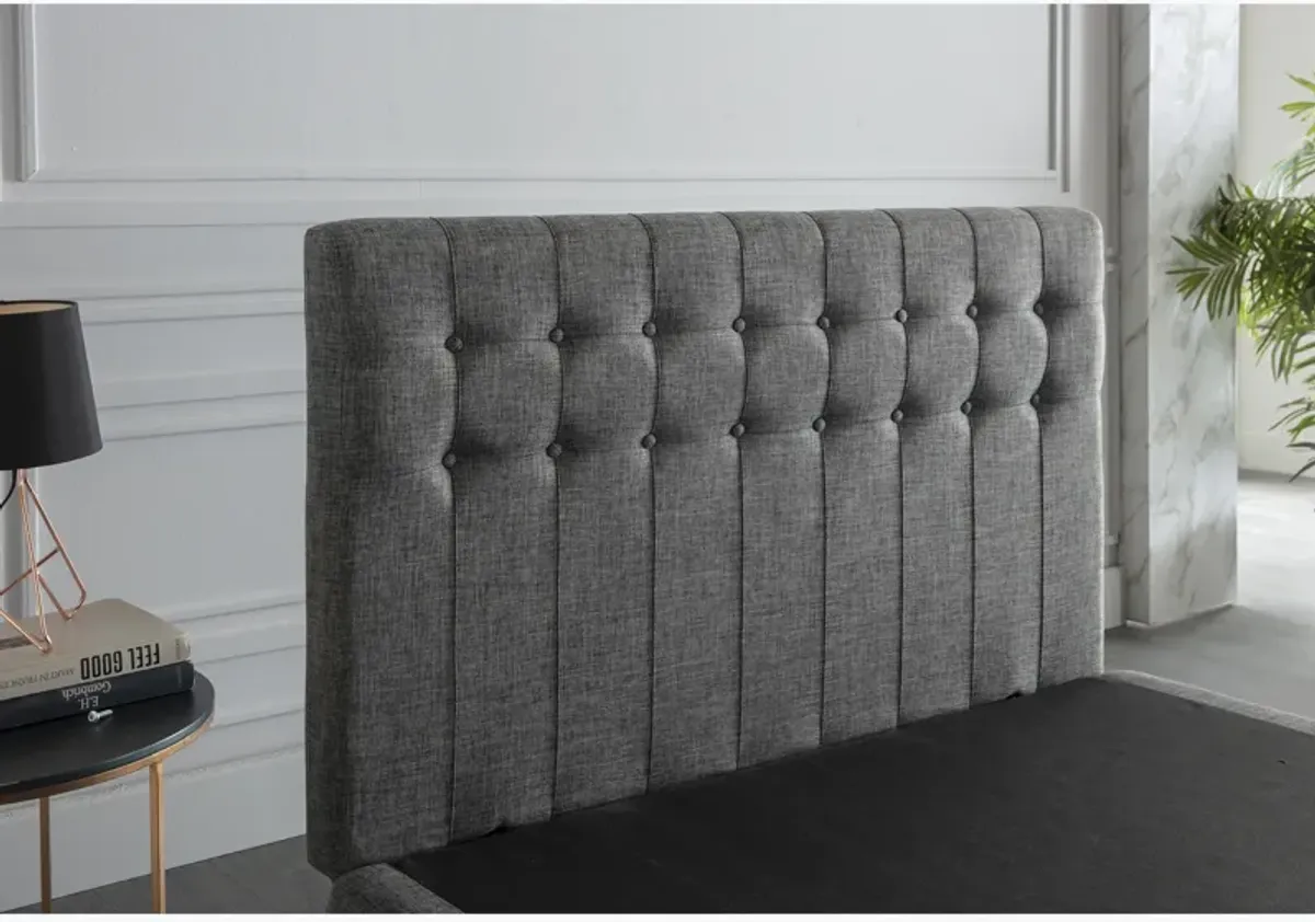 Stratton Dark Gray Upholstered Bed