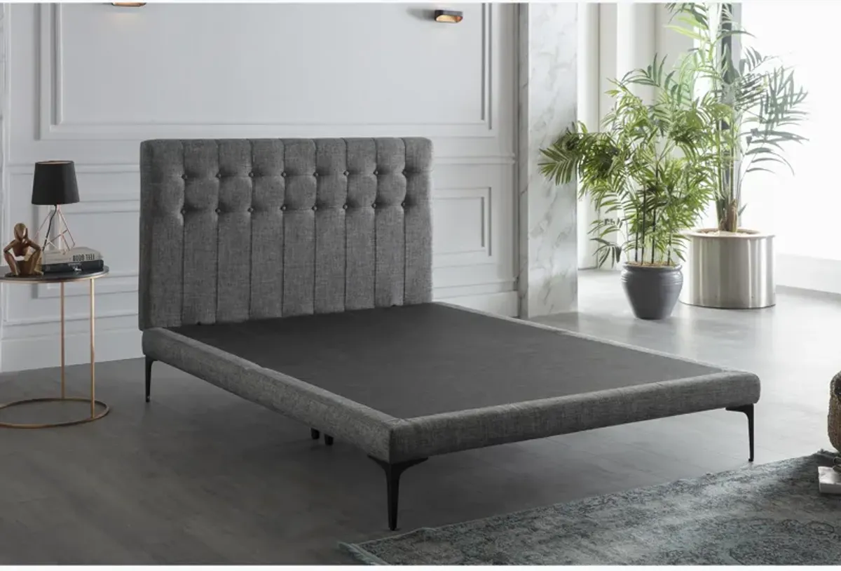 Stratton Dark Gray Upholstered Bed