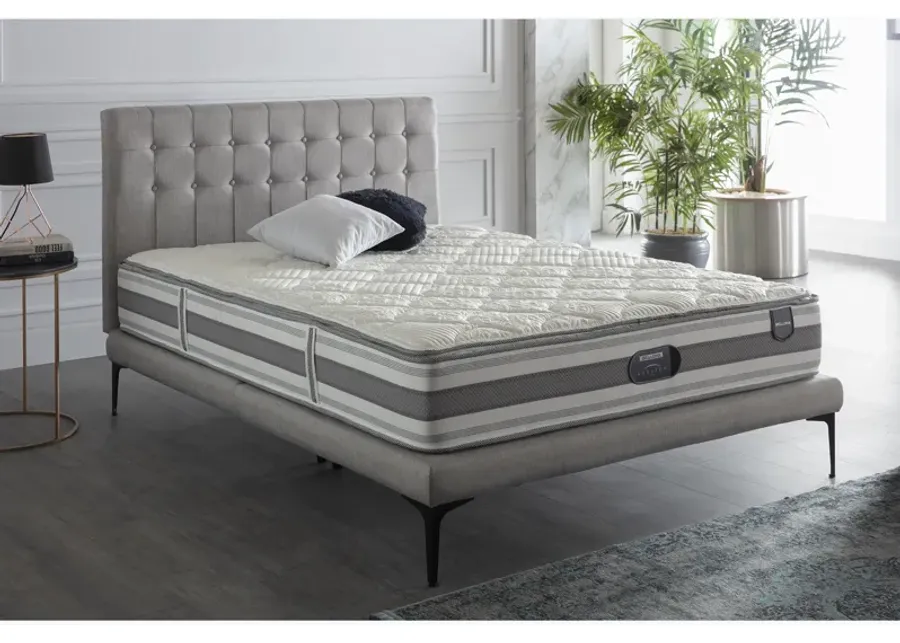 Stratton Light Gray Upholstered Bed