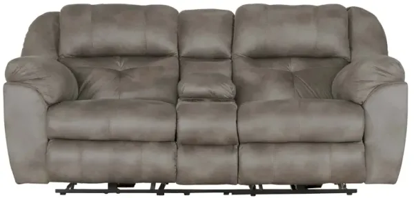 Ferrington Steel Power Headrest Reclining Console Loveseat with Power Lumbar