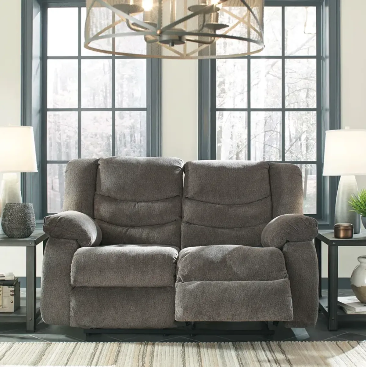 Tulen Gray Reclining Loveseat