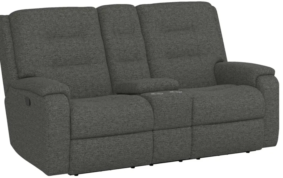 Arlo Power Headrest Reclining Console Loveseat with Power Lumbar