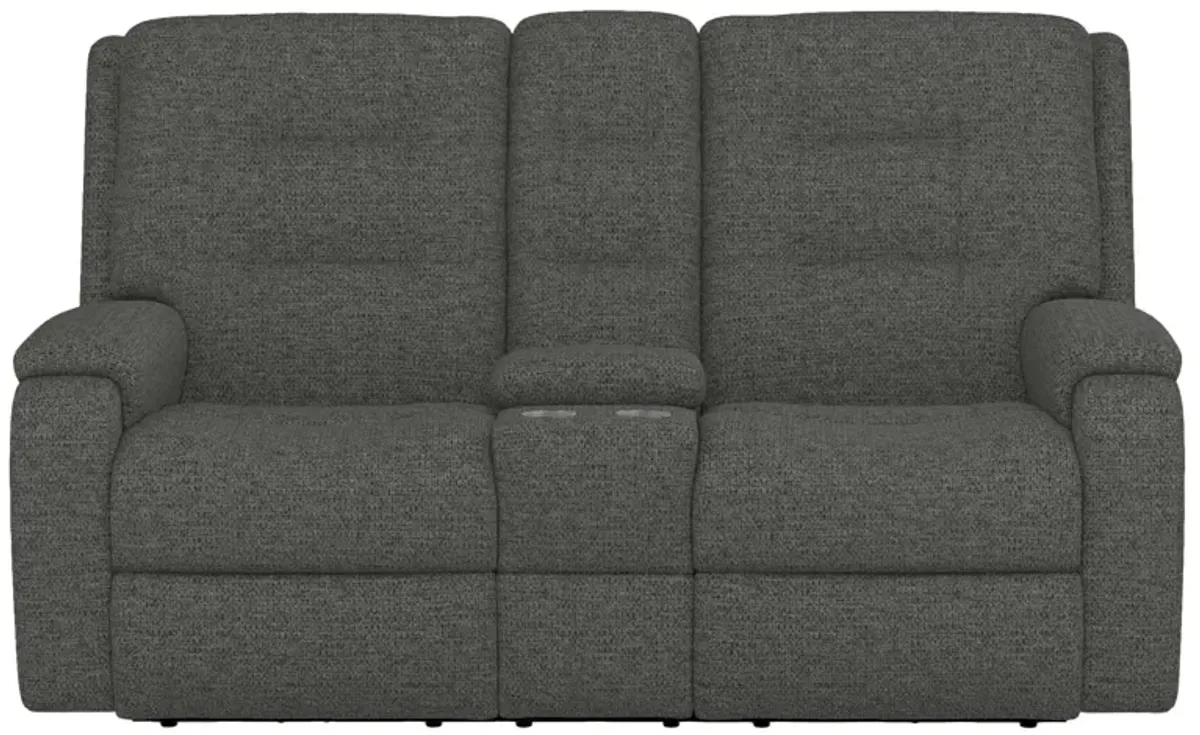Arlo Power Headrest Reclining Console Loveseat with Power Lumbar