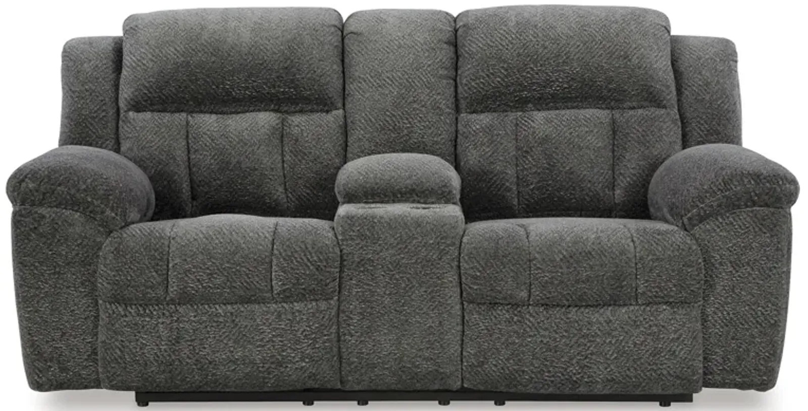 Frohn Gray Reclining Console Loveseat