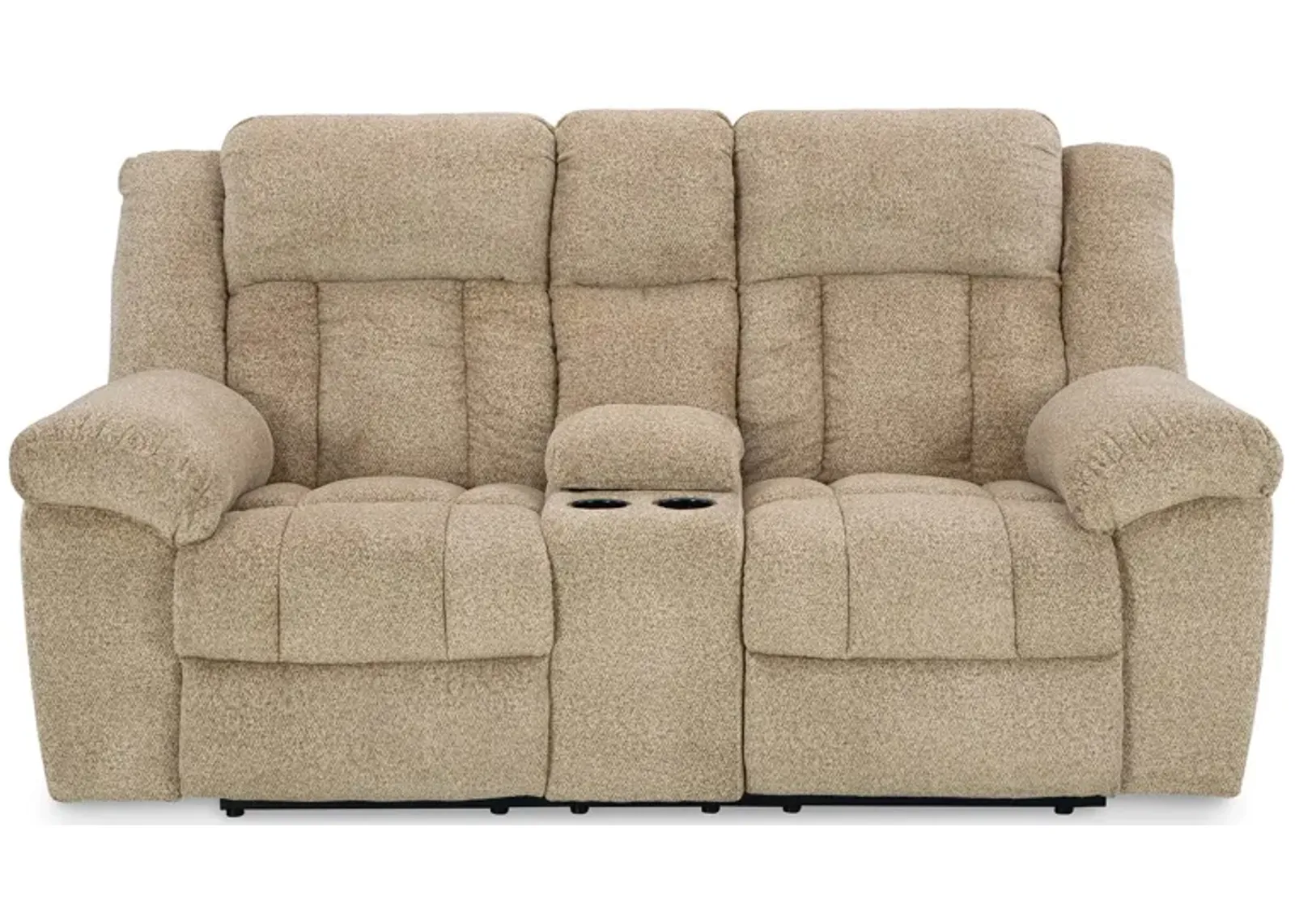 Tip-Off Wheat Power Headrest Reclining Console Loveseat