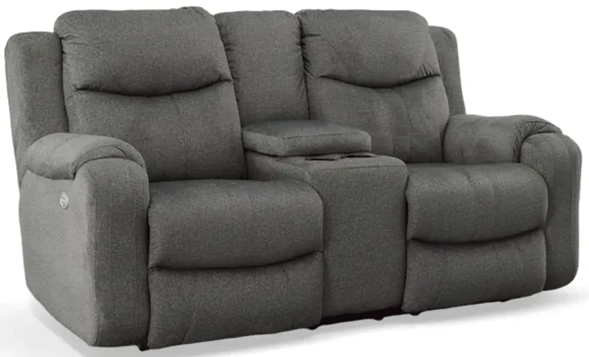 Marvel Power Headrest Reclining Console Loveseat