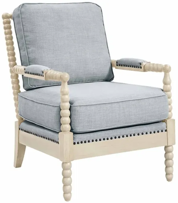 Donohue Light Blue/Antique Cream Accent Chair