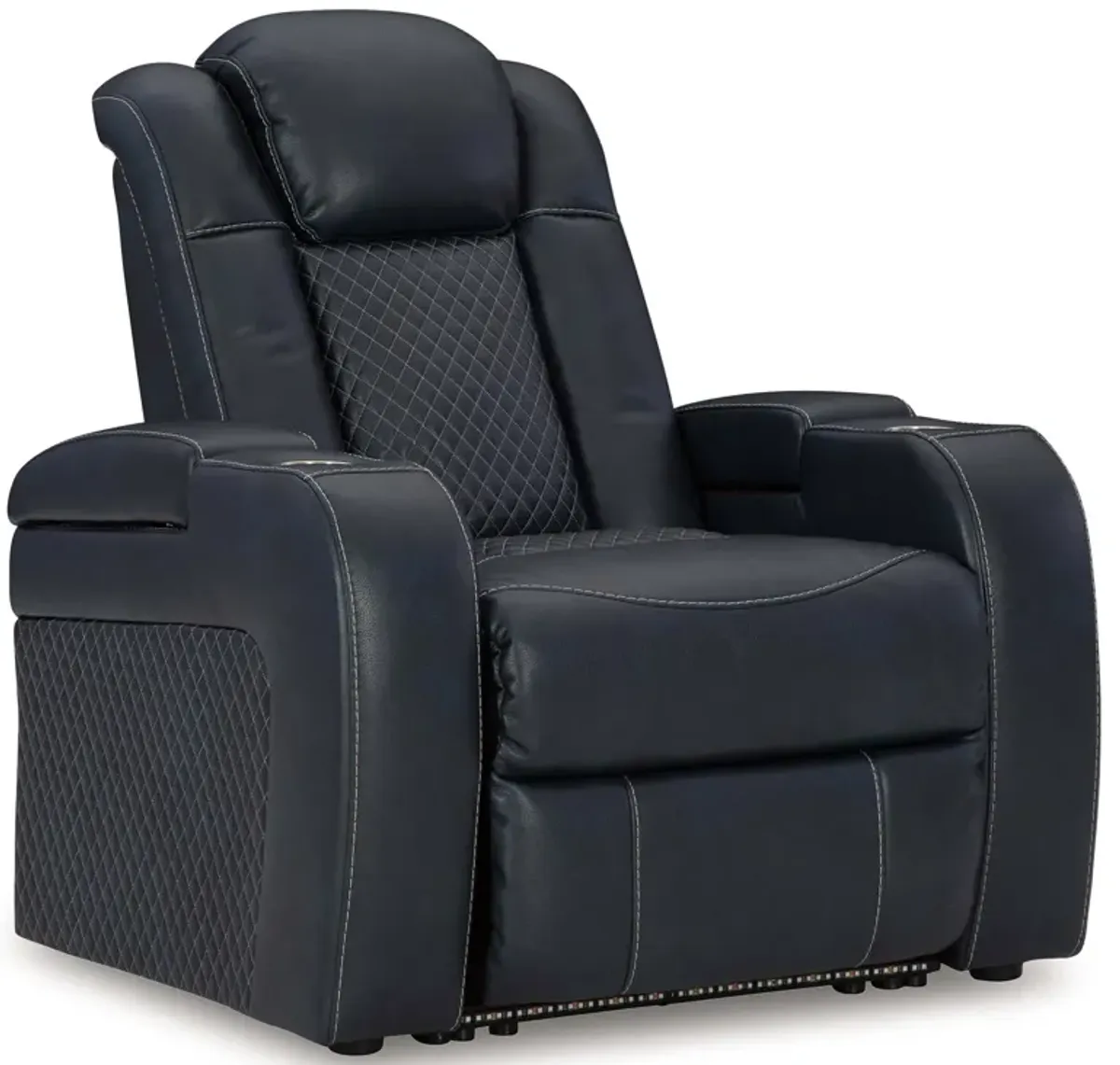 Fyne-Dyme Blue Power Headrest Recliner