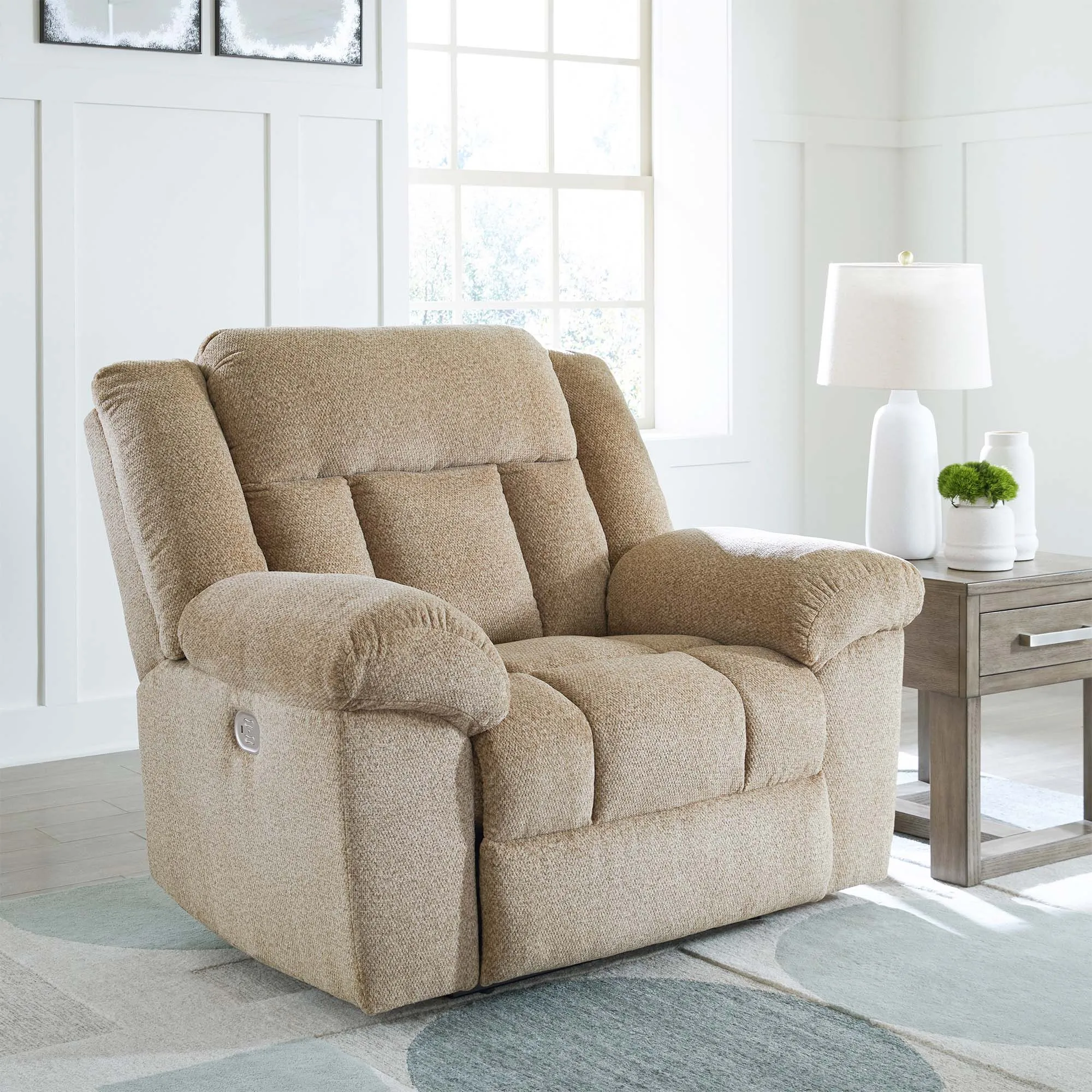 Tip-Off Wheat Power Headrest Recliner