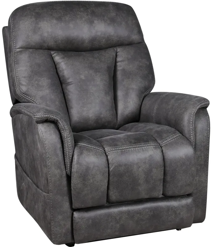 Smoke Power Headrest Lift Recliner with Heat