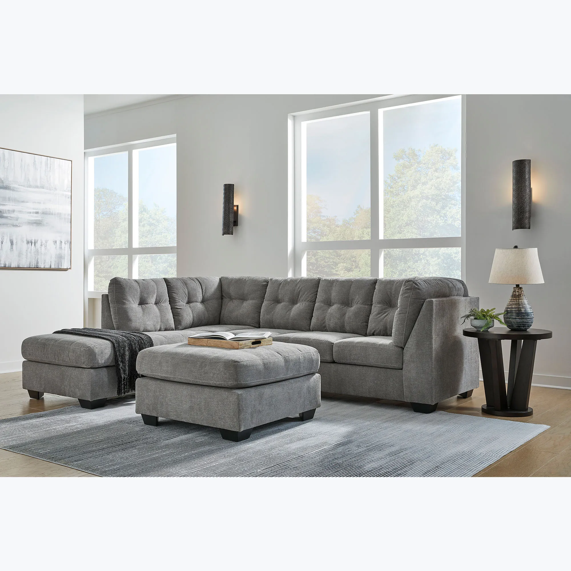 Marleton Gray Oversized Ottoman