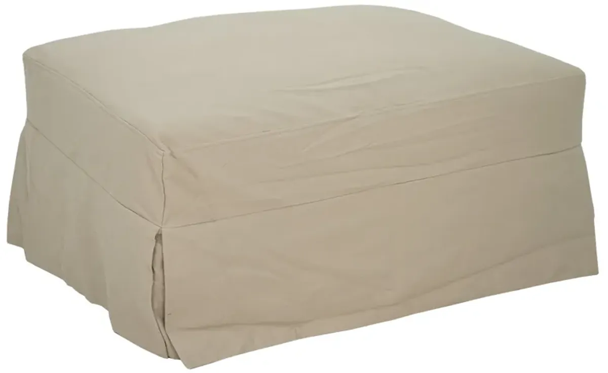 Sutton Sand Slipcover Ottoman