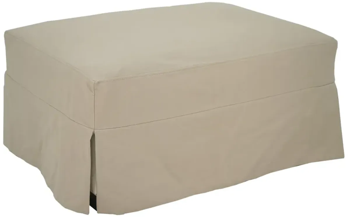 Sterling Sand Slipcover Ottoman