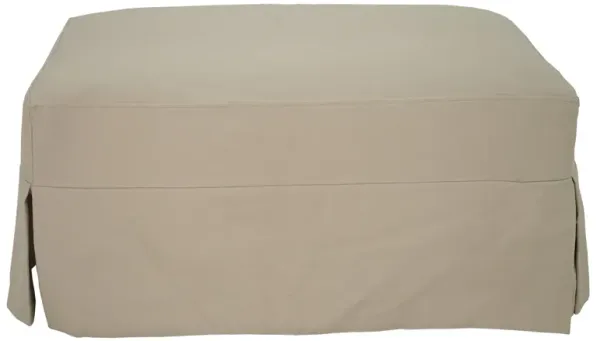 Sterling Sand Slipcover Ottoman