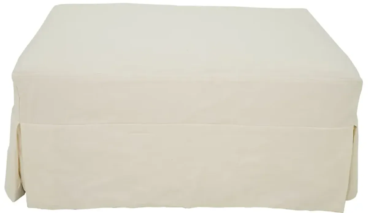 Sterling Snow Slipcover Ottoman
